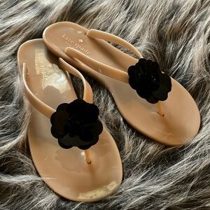 Kate Spade Tan and Black Women's Flip Flops